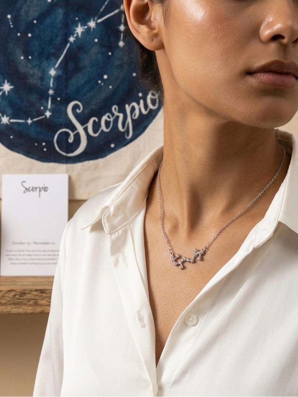 3/25 🎉 Scorpio Constellation Rhinestone Pendant Necklace